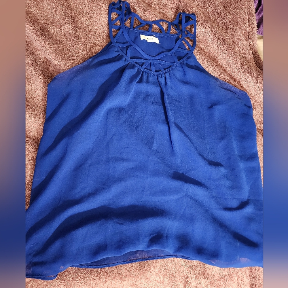 Mine - Navy Blue Blouse. Size L